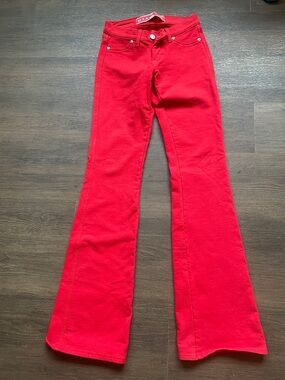 Dax Jeans Vibrant Red Flare Jeans